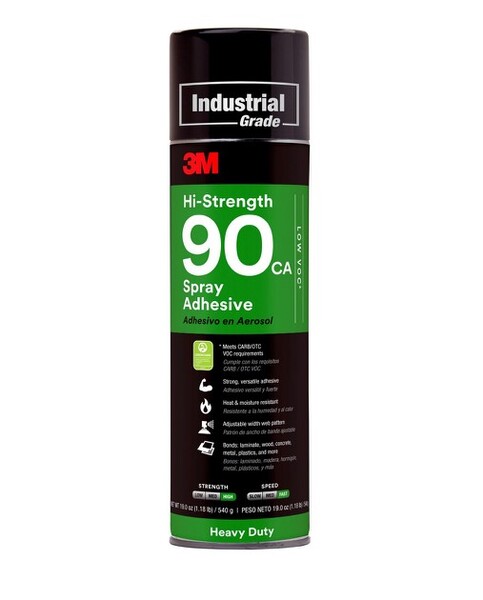 3M Hi-Strength 90CA Spray Adhesive Low VOC, Clear, 24 fl oz Can